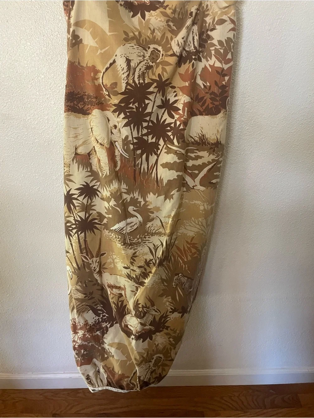 Vintage 1980's Lady Pepperell Safari Flat & Fitted Sheets Queen Muslim Fabric